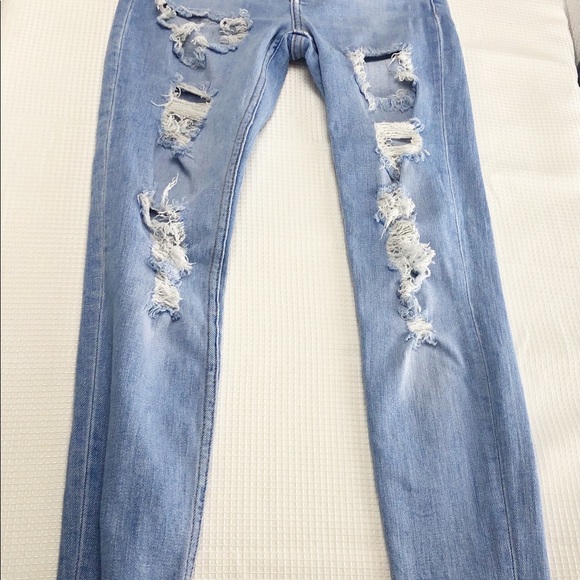 Bershka Mid Rise Ripped Jeans Size 02 - Picture 9 of 11
